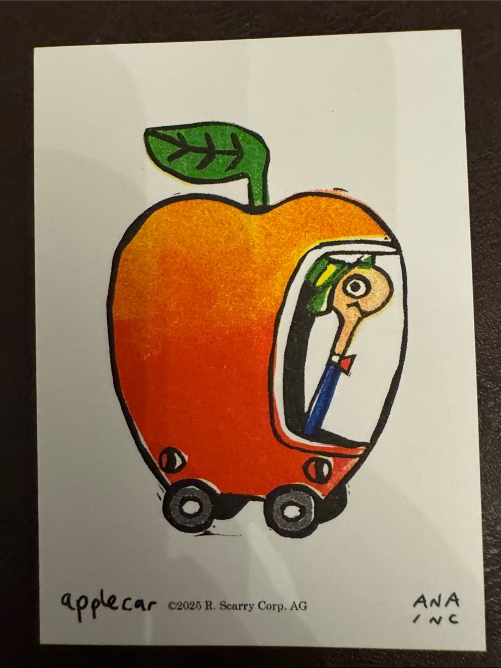 Inciardi Richard Scarry Apple Car Worm Print Ana Inc Vending Machine Art New